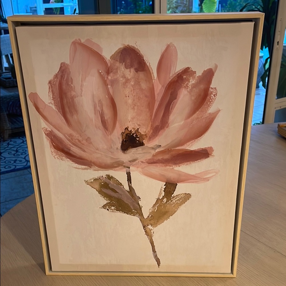 Floral Art Print in Pink and Brown
